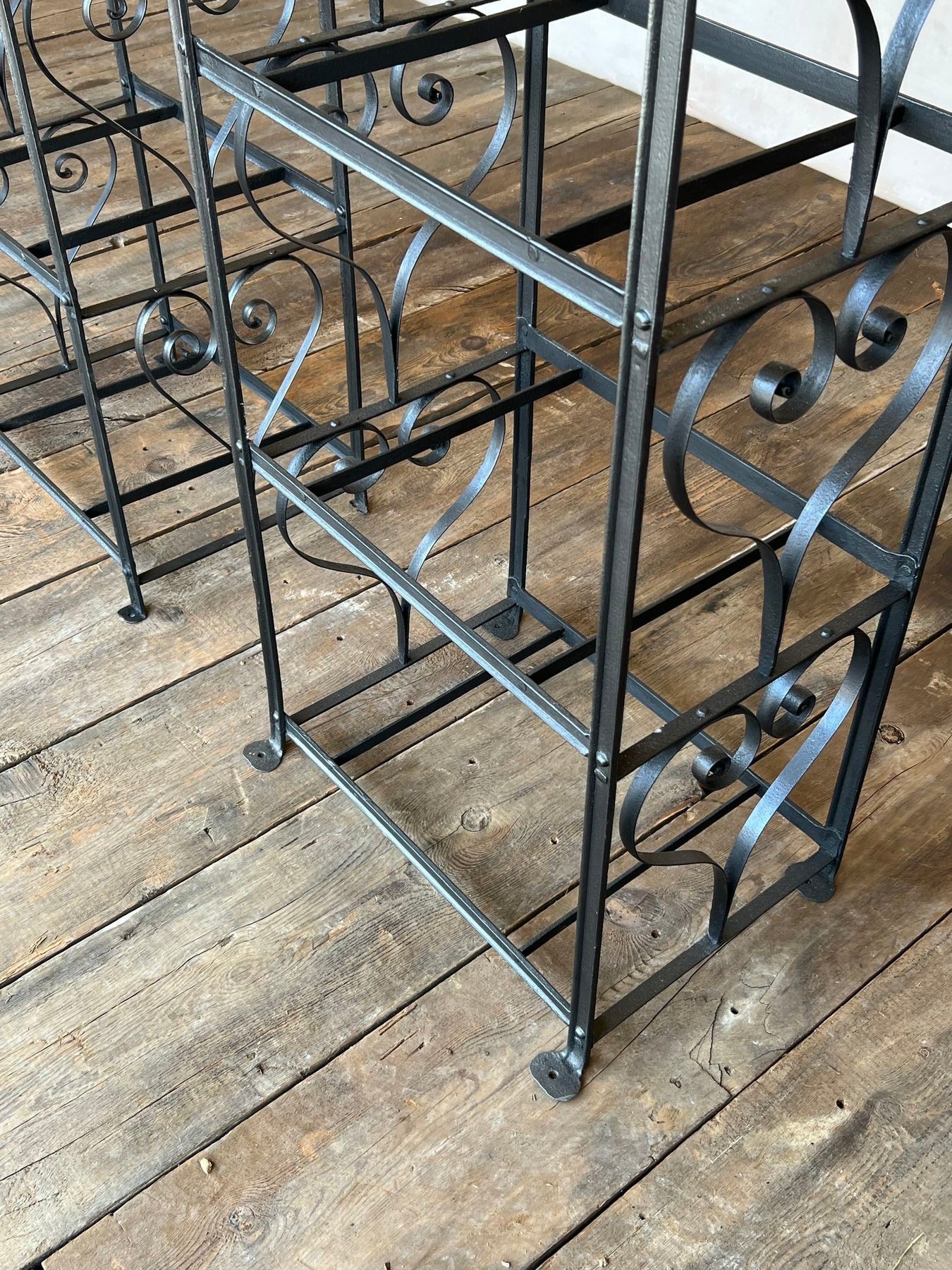 Wrought Iron Ribbon Roll Rack Wrought iron shelving racks – YEW TREE BARN